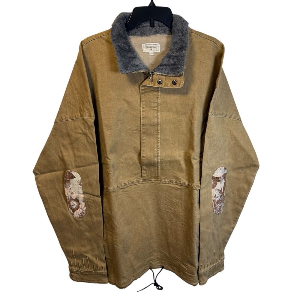 NWT Tan Men's Field Jacket with Gray Collar & Elbow Patches Size 2XL